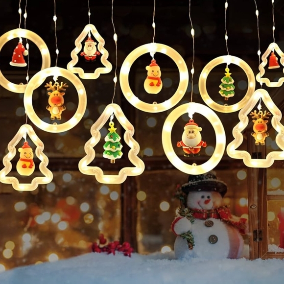 Madala USB Christmas Icicle Lights Featuring Santa and Friends with Remote - Picture 1 of 9